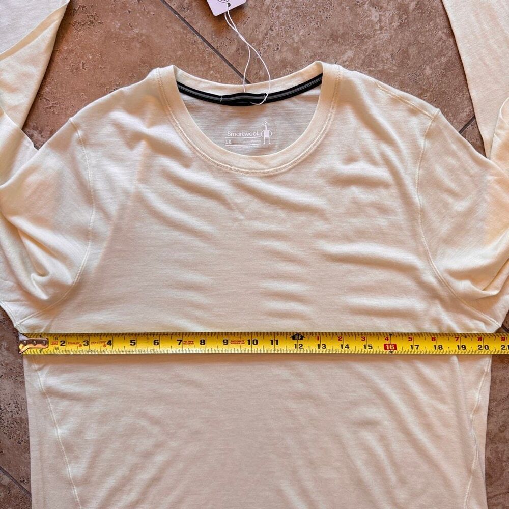 Smartwool Merino Wool Long Sleeve Base Layer Top Cream Natural Womens 1X NWT - Picture 12 of 13